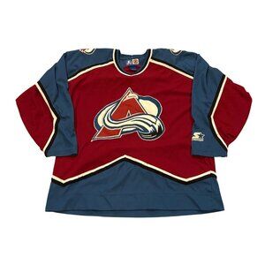 Vintage 90's Starter Colorado Avalanche Stitched NHL Hockey Jersey Men's Large